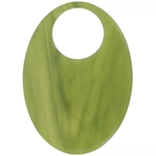 45x32mm Oval transparent acetate pendant - Marbled Olive x1