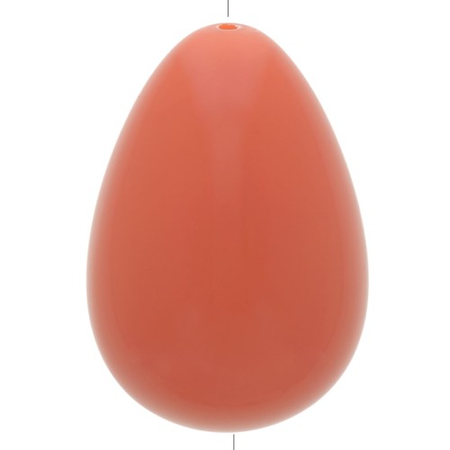 31x22mm opaque resin Pear bead - Terracotta x1