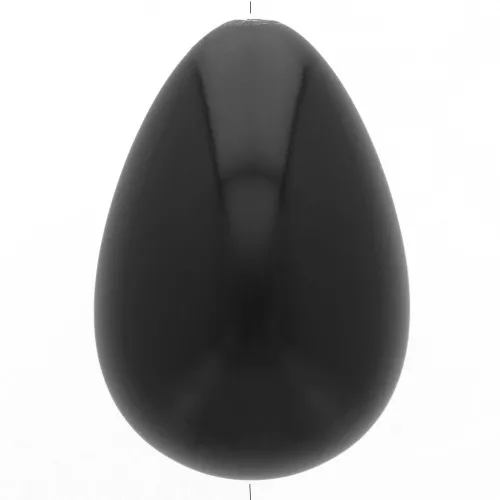 31x22mm opaque resin Pear bead - Black x1
