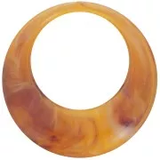 44mm Round Resin Pendant - Apricot marble x1