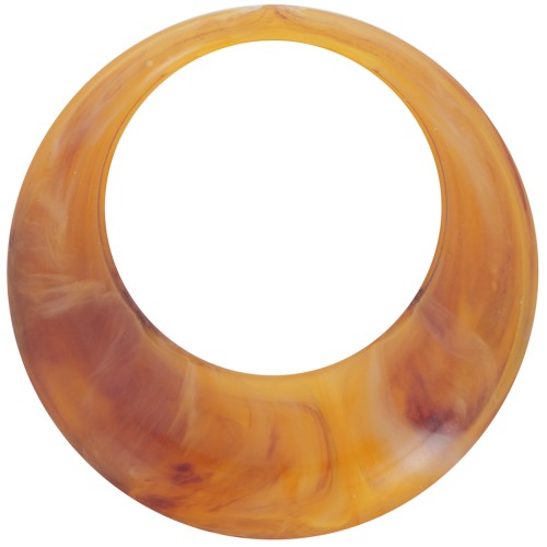 44mm Round Resin Pendant - Apricot marble x1