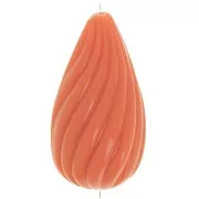 26x14mm Twisted pear bead in opaque resin - Terracotta x1