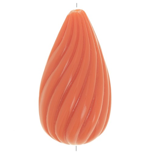 26x14mm Twisted pear bead in opaque resin - Terracotta x1
