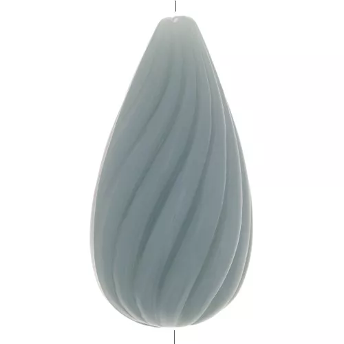 26x14mm Twisted pear bead in opaque resin - Celadon x1