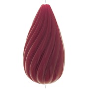 26x14mm Twisted pear bead in opaque resin - burgundy x1