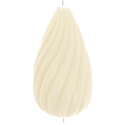 26x14mm Twisted pear bead in opaque resin - Ecru x1|raw }}