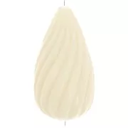 26x14mm Twisted pear bead in opaque resin - Ecru x1