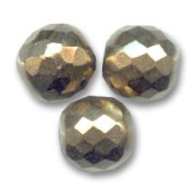 Fire Polished faceted round beads 10mm Gold Bronze x10
