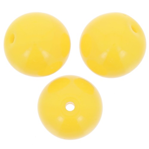 8mm Czech glass round beads - Opaque Yellow x20