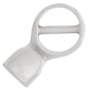 Metal buckle clasp for 5 mm flat cord - Antique fine silver plating x1