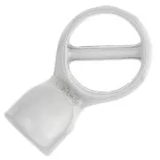 Metal buckle clasp for 5 mm flat cord - Antique fine silver plating x1