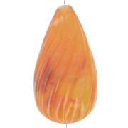 26x14mm Twisted pear bead in opaque resin - Apricot marble x1|raw }}