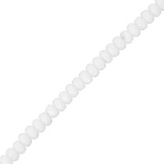 4x2.5mm Round faceted beads - Opaque White x12.5cm