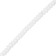 4x2.5mm Round faceted beads - Opaque White x12.5cm