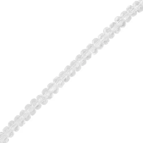 Round beads flattened faceted 4x2.5 mm - Crystal x12.5cm