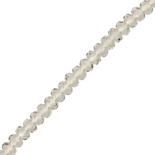 4x2.5mm Round faceted beads - Black Diamond x12.5cm