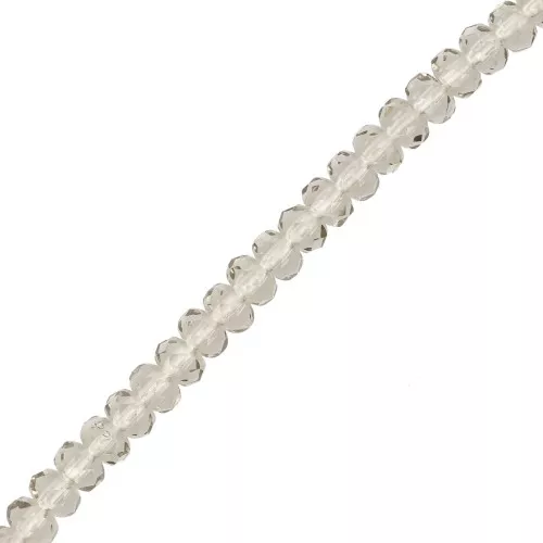 Round flattened faceted beads 4x2.5 mm - Black Diamond x12.5cm