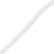 4x2.5mm Round faceted beads - Opaque White AB x12.5cm|raw }}