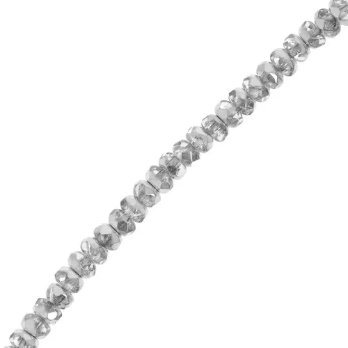 Round flattened faceted beads 4x2.5 mm - Labrador x12.5cm