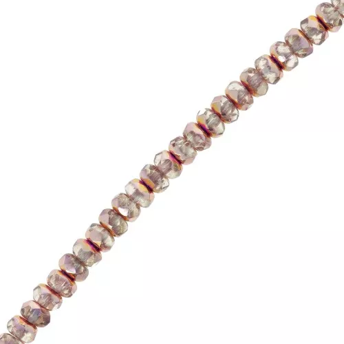 Round beads flattened faceted 4x2.5 mm - Crystal Sunset x12.5cm