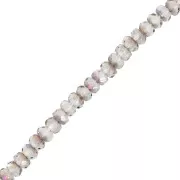 Round beads flattened faceted 4x2.5 mm - Crystal Azzuro x12.5cm