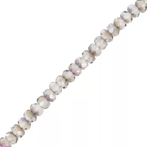 Round beads flattened faceted 4x2.5 mm - Crystal Azzuro x12.5cm