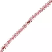 4x2.5mm Round faceted beads - Luster Rose x12.5cm