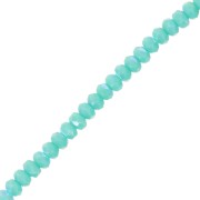 Round flattened faceted beads 4x2.5 mm - Green Turquoise AB x12.5cm