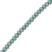 Round flattened faceted beads 4x2.5 mm - Terracotta Red Jade x12.5cm