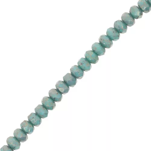 Round flattened faceted beads 4x2.5 mm - Terracotta Red Jade x12.5cm