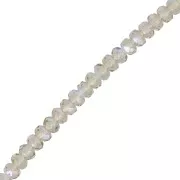 4x2.5mm Round faceted beads - Back Diamond AB x12.5cm