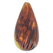26x14mm Twisted pear bead in translucent resin - Marbled amber x1|raw }}