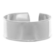 23x150mm Brass bracelet with curved edge - Fine silver plating x1