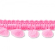 Mini Pompon ribbon 11mm Rose Fluo x 1m|raw }}