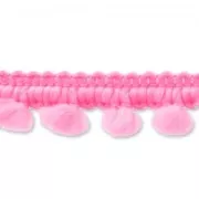 Mini Pompon ribbon 11mm Rose Fluo x 1m
