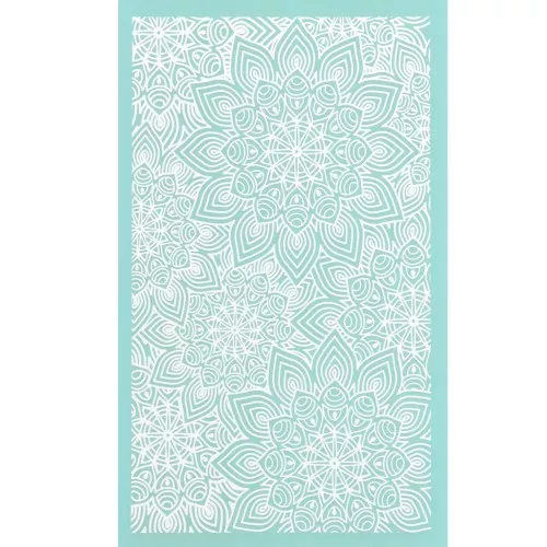 80x140mm Silk Screen for polymer clay - Mandala flower pattern x1