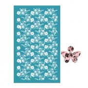 80x140mm Silk Screen for polymer clay - Island flower pattern x1