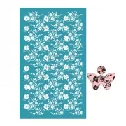 80x140mm Silk Screen for polymer clay - Island flower pattern x1
