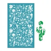 80x140mm Silk Screen for polymer clay - Floral pattern 1 x1