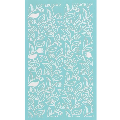 80x140mm Silk Screen for polymer clay - Floral pattern 2 x1