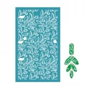 80x140mm Silk Screen for polymer clay - Floral pattern 2 x1
