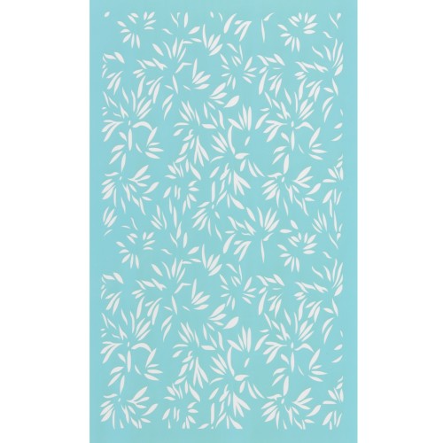 80x140mm Silk Screen for polymer clay - Bamboo leaf pattern x1
