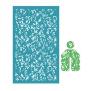 80x140mm Silk Screen for polymer clay - Bamboo leaf pattern x1