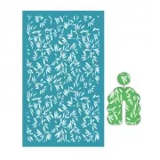 80x140mm Silk Screen for polymer clay - Bamboo leaf pattern x1
