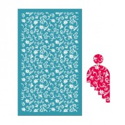 80x140mm Silk Screen for polymer clay - arabesque pattern x1