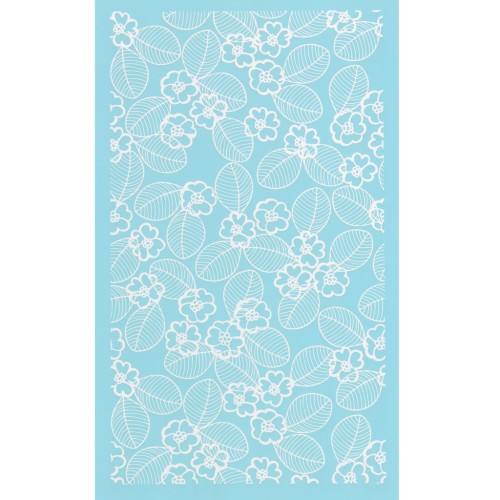 80x140mm Silk Screen for polymer clay - Leaves and flowers x1