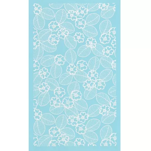 80x140mm Silk Screen for polymer clay - Leaves and flowers x1