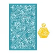 80x140mm Silk Screen for polymer clay - Leaves and flowers x1