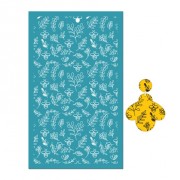 80x140mm Silk Screen for polymer clay - Bee and foliage pattern x1