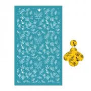 80x140mm Silk Screen for polymer clay - Bee and foliage pattern x1